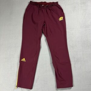 Central Michigan Chippewas Pants Womens L Red Adidas Track Ankle Zip Drawstring